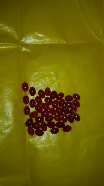 Masterpiece Collection: 6 X 4 mm African Red Ruby 100 % Natural Smooth Oval Cabochons (40 Pcs) Wholesale lot/parcel