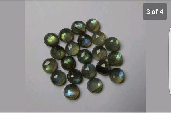 Masterpiece Collection : 7 mm Round Pre-Form Cabochons of Natural Blue Flashy Labradorite Gems > Ideal for Rose Cut Faceting over Gems > Wholesale Parcel/Lot
