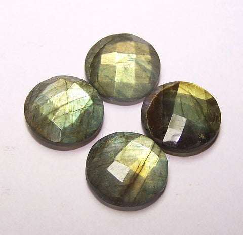 50 % New Year Discount Masterpiece Collection : 15 mm Round Checkered Board Cut Briolette Flashy Multi Rainbow Labradorite AAA Loose Gems