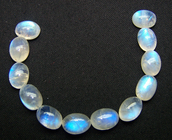 Masterpiece Blue Flashy Rainbow Moonstone/11 X 7 x 7-8 MM/Oval Tumble Nugget Beads/Undrilled/100 % Natural Loose AAA/Wholesale Lot