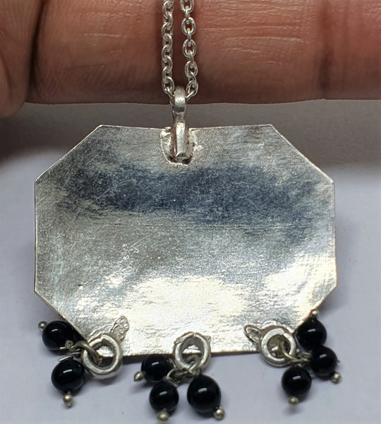 Minakari Elephant Silver Pendant, Hand Made Minakari Indian Silver Pendant, 925 Sterling Silver Elephant Pendant, Traditional Silver Pendant