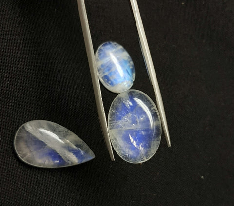 Masterpiece Collection : Amazing Multi Rainbow Fire Color Play White Moonstone 12 mm Calibrated Rose Cut Round Cabochons, 100 % Natural Loose Gemstone